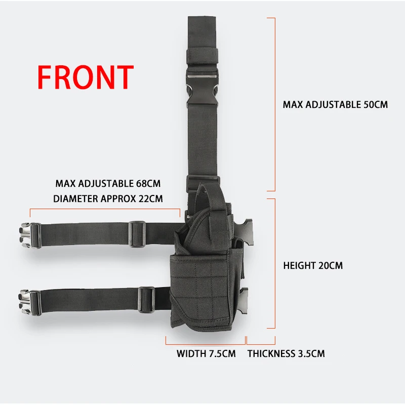 Funda para pierna caída, funda táctica para pistola de muslo, arnés de pierna, bolsa Universal ajustable para soporte de pistola Glock - imagen 4