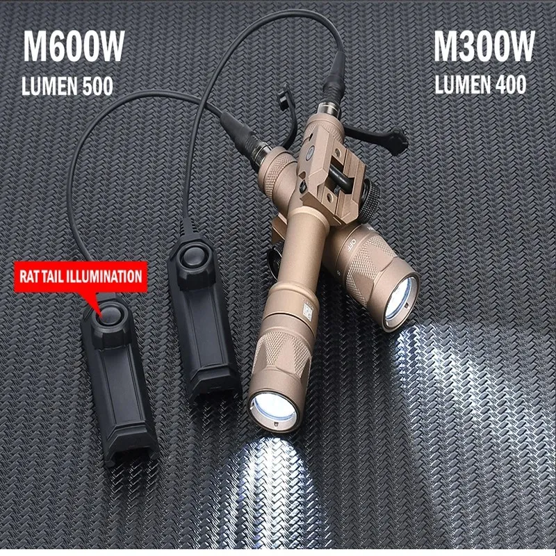 WADSN M300 M600 M300W M600W linterna táctica estroboscópica interruptor de presión de doble función Airsoft Accessroy Fit 20mm Picatinny Rail - imagen 5