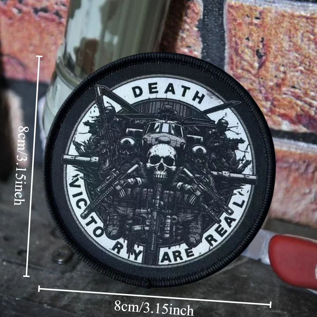 Parche táctico MORATH AND VICTORY ARE REAL Morale, brazalete con gancho y bucle impreso, pegatina decorativa para mochila o ropa - imagen 4