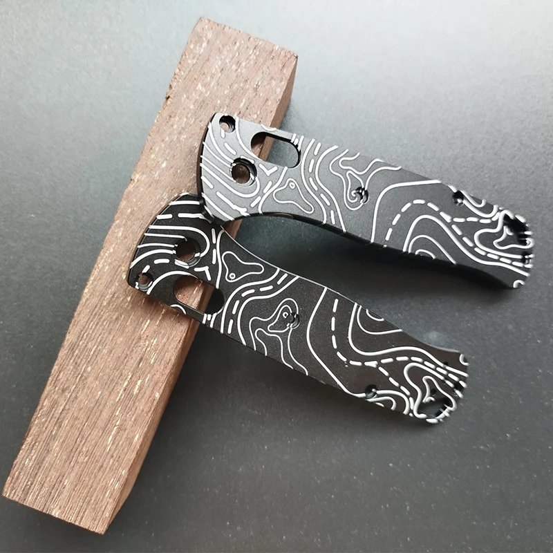 Línea de camuflaje, cuchillo de oxidación, básculas con mango de aluminio para cuchillos Bugout 535, agarre, accesorios para hacer bricolaje - imagen 4