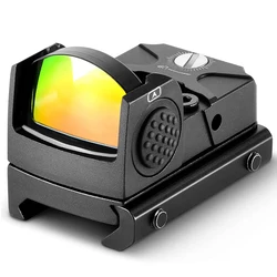 Mira de punto rojo movimiento despierto 2 MOA mira de punto rojo mira óptica de caza Airsoft con placa adaptadora para Base Picatinny de 20mm