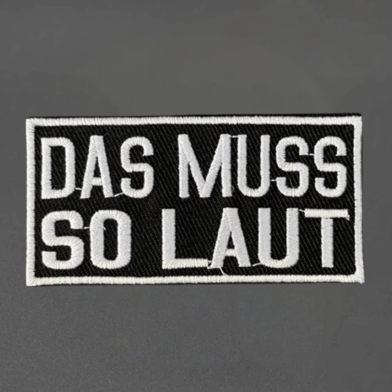 Parche bordado "DAS MUSS SO LAUT", chaleco táctico, insignia de moral con gancho y bucle, pegatina decorativa para mochila, parches para brazalete para ropa - imagen 2