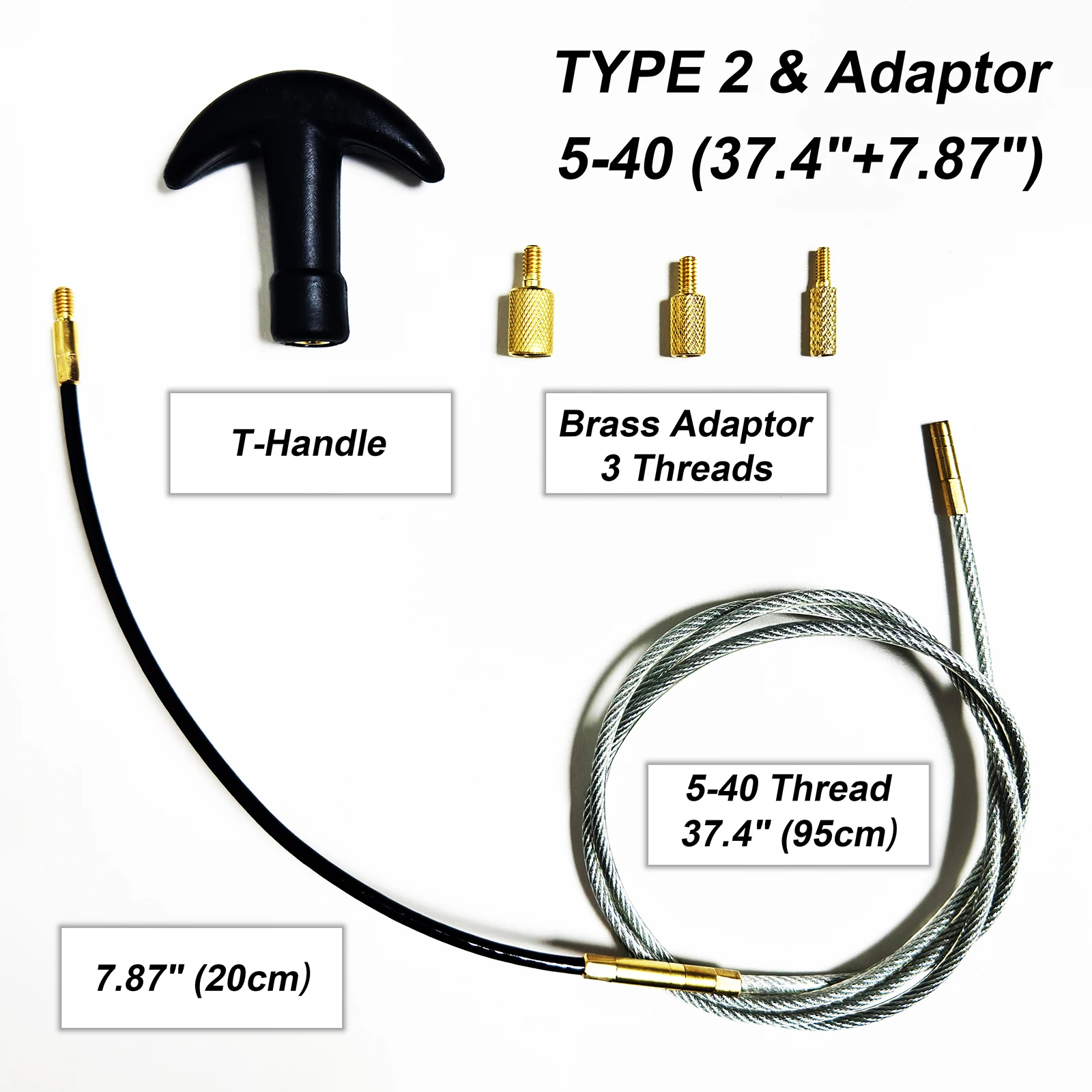 Kit limpieza cañón rifle – Varilla hierro con adaptador latón - imagen 4