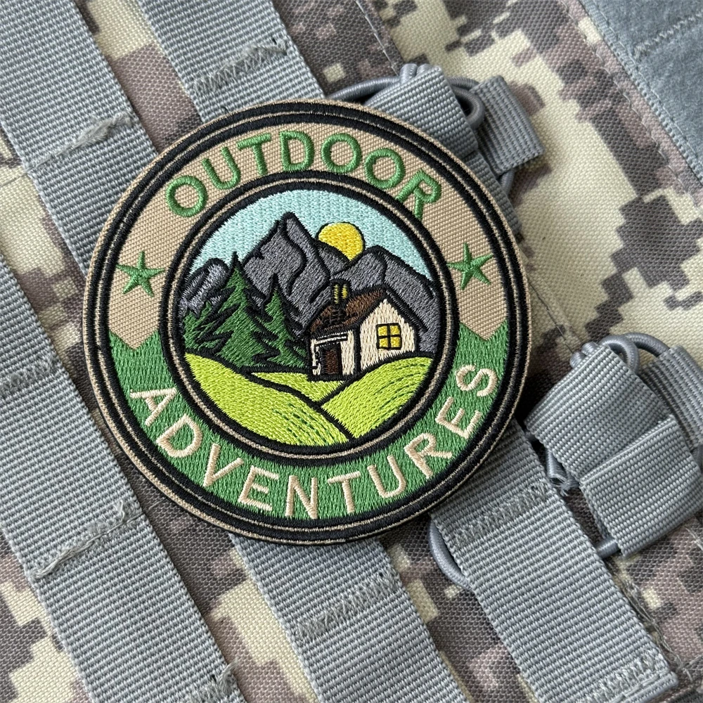 Parche de aventuras al aire libre, insignia de moral táctica, parches de gancho y bucle bordados para ropa, equipo militar, pegatina para casco - imagen 4
