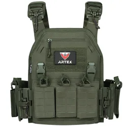 Chaleco táctico Ranger verde MOLLE con liberación rápida – Portador de placa