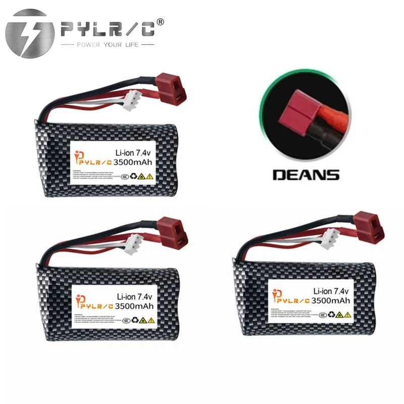 Batería de iones de litio 7,4 V 3500mAh 18650 para Wltoys 10428 /12428/12423 piezas de coche RC 2s 7,4 v batería para Wltoys 144001   A959-B A969-B Q46