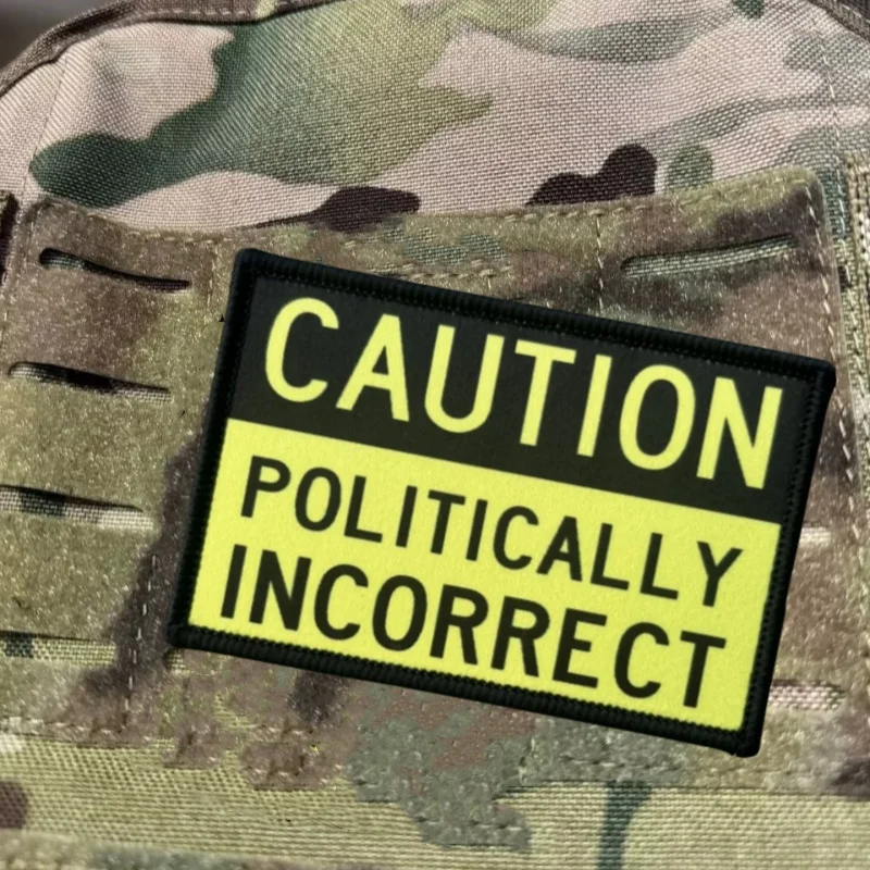 Parche táctico impreso "CAUTION" para ropa, insignia de moral, parche militar con gancho, pegatinas para mochila, brazalete - imagen 5