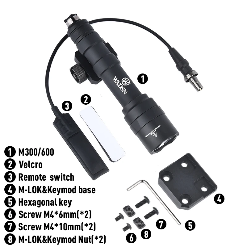 WADSN M600U M300C Linterna táctica base desplazada M-Lok/Keymod - imagen 5