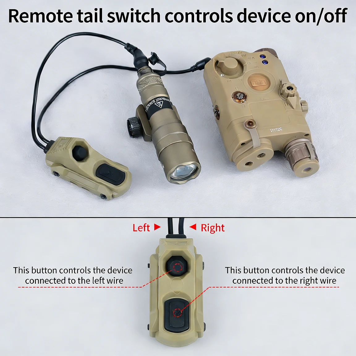 UNITY AXON interruptor de presión remoto en línea linterna de doble función PEQ NGAL láser SureFire M300 M600 2,5 3,5 enchufes de grúa - imagen 4