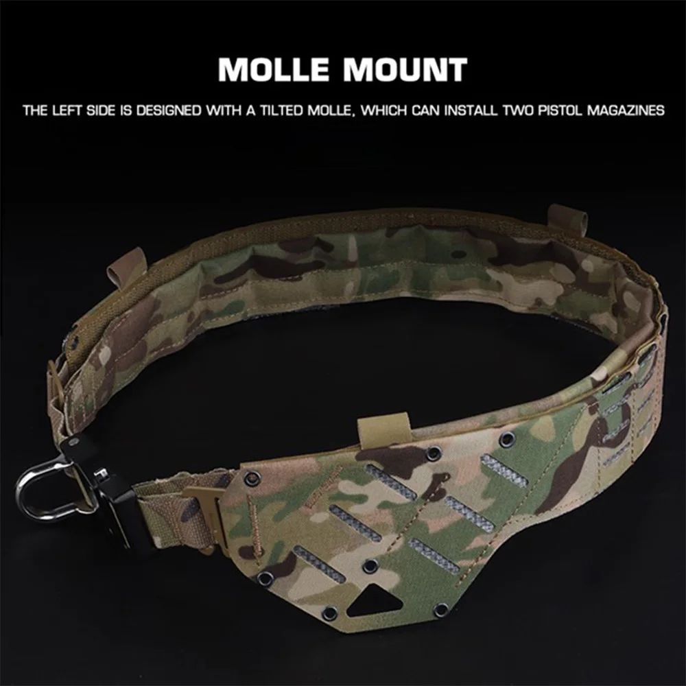 Cinturón táctico de 2 capas para caza al aire libre, cinturón de combate, hebilla de Metal de separación rápida, MOLLE, equipo de Airsoft, sistema de usuario - imagen 4