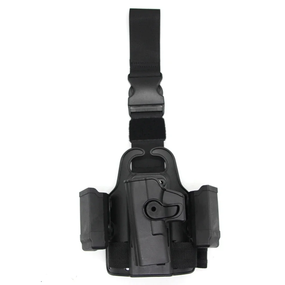 Adaptador de paleta para funda de muslo para caza, plataforma de pierna caída, con doble bolsa para revista para G 17 19 Colt 1911 M9 PX4 - imagen 3