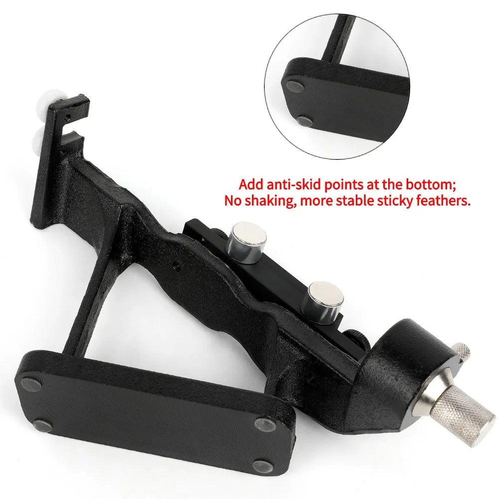 Plantilla de flecha de tiro con arco, pluma de flecha artesanal, Metal adhesivo ajustable para arco recurvo, arco compuesto, flecha, paletas de flecha DIY, herramienta adhesiva - imagen 3