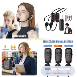 J1HC Recargable UHF Sistema micrófono auriculares inalámbricos 164 pies Rangos 6.35 mm a 3.5 mm adaptador