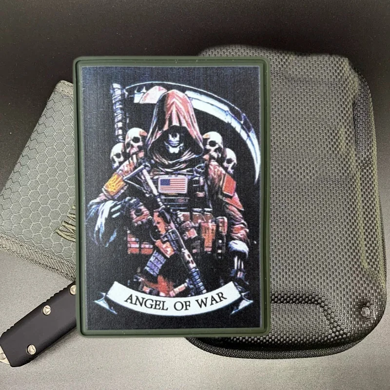 Parche de calavera para ropa, insignia de moral militar, ángel de la guerra, brazalete de PU, parches de bucle de gancho, pegatina para mochila