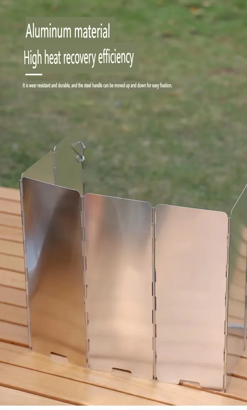 Estufa de tarjeta al aire libre, tablero a prueba de viento, cubierta a prueba de viento para estufa, deflector para picnic y camping, aleación de aluminio ultraligera, fácil de plegar - imagen 5