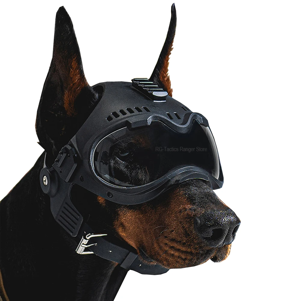 Casco táctico K9 para perro grande con gafas protectoras