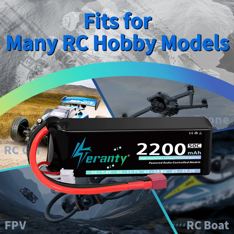 TERANTY 3S 2200mAh Lipo batería 11,1 V 50C/100C con enchufe T XT60 para Dron FPV avión RC coche camión grafeno barco piezas de modelo RC - imagen 2