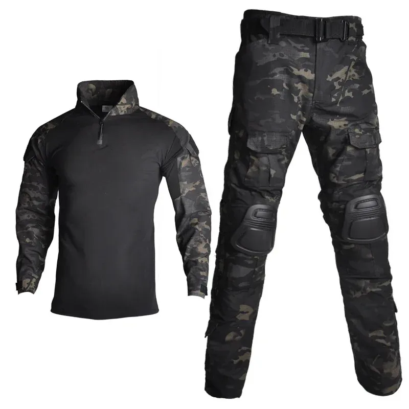 Camisa y pantalón de combate G2, trajes de camuflaje, uniforme militar con rodilleras protectoras, trajes Ghillie de combate táctico al aire libre para hombres