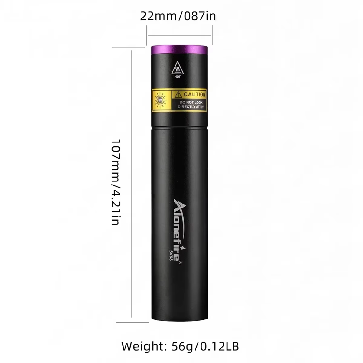 Linterna UV 365nm negra para fugas, manchas perro gato y curado uñas - imagen 3