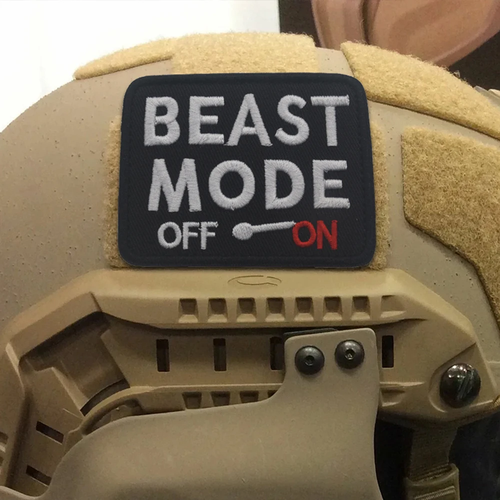 BEAST MODE Funny Meme Parche táctico de velcros Cierre de gancho y bucle - Insignia de moral bordada militar para mochila Molle al aire libre - imagen 5