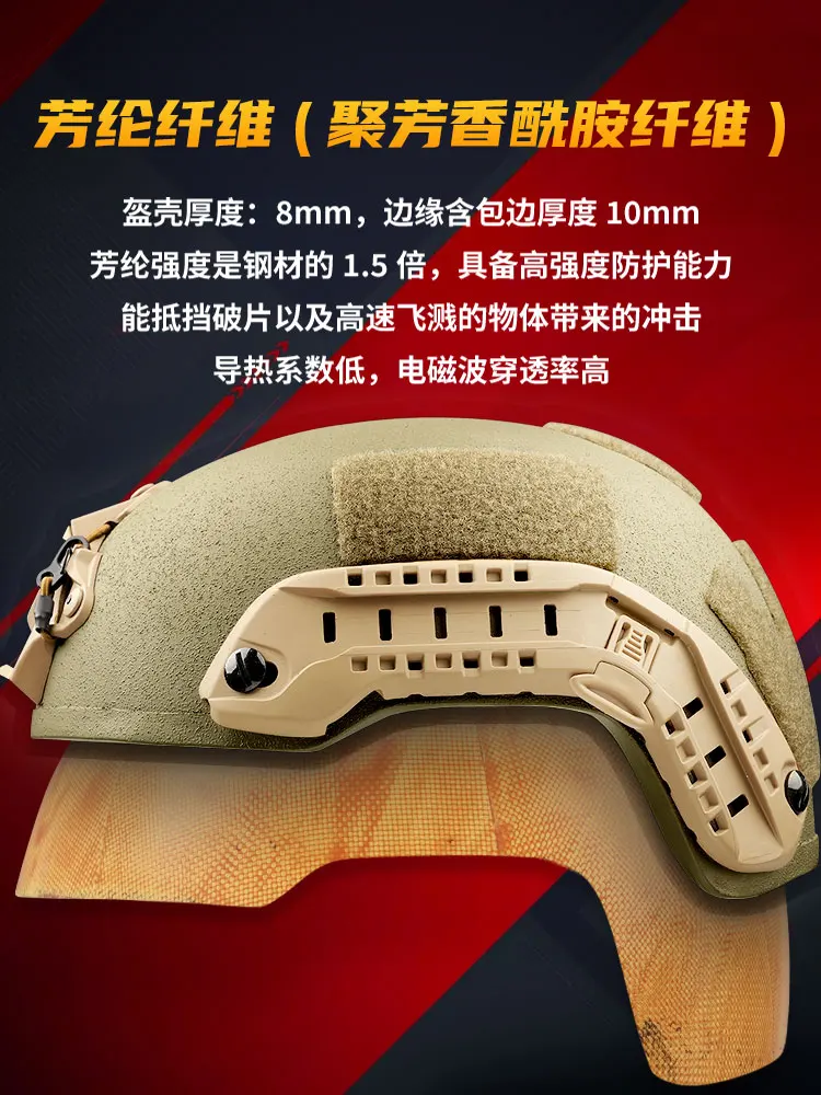 Nuevo casco balístico táctico US MC, casco de entrenamiento protector NIJ IIIA RG ACH, casco de edición de acción de Material aramida de corte alto - imagen 4