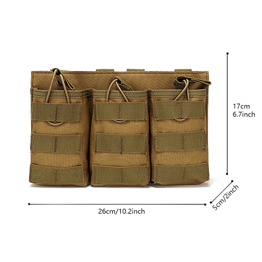 Bolsa triple de entrenamiento para artículos, chaleco de campo, bolsa de accesorios Molle, bolsa varios, bolsa de almacenamiento AK M4, bolsa para walkie talkie - imagen 5