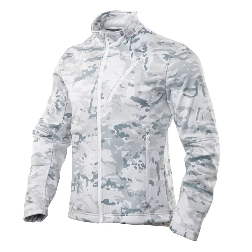 Chaqueta polar táctica para hombre, abrigo de camuflaje de invierno resistente al desgaste de concha suave, cortavientos para ciclismo de montaña Airsoft - imagen 4
