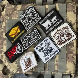 Parche de mapache, insignia de moral divertida, parche militar táctico bordado, parches de gancho y bucle, mochila, pegatina con apliques personalizados