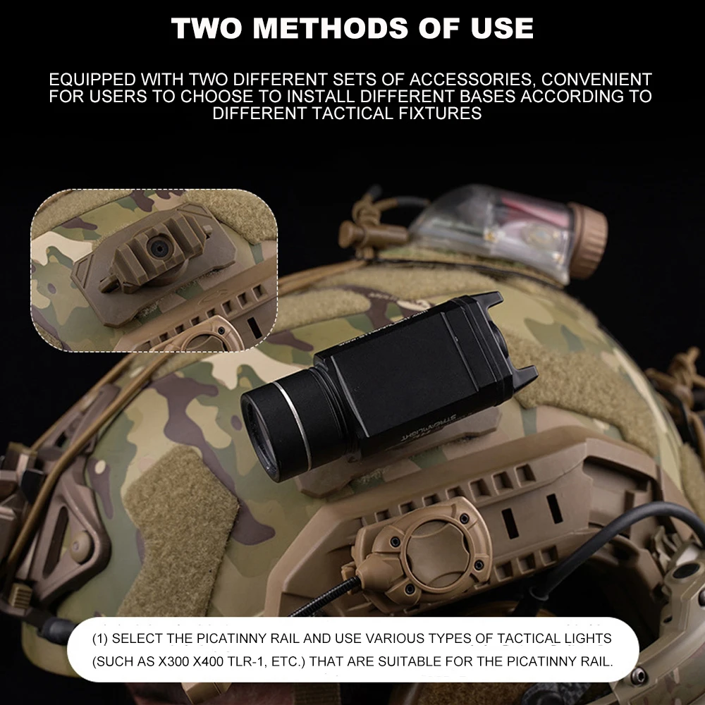 Adaptador de montaje para casco táctico 360 ° Girar para X300/X400/TLR-1/Surefir Series adaptador de lámpara Militar Airsoft accesorios para casco - imagen 4