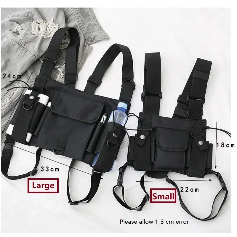 Chaleco táctico funcional para el pecho para hombre, chaleco de Hip Hop a la moda, ropa de calle, bolso Kanye para mujer, bolsa de aparejo para el pecho de Hip-hop, ropa - imagen 4