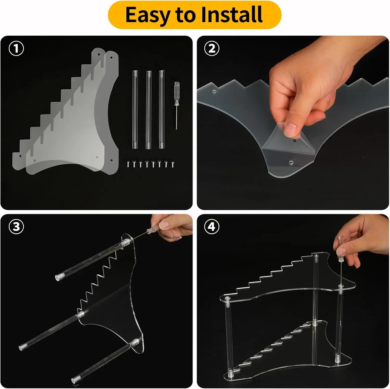 Soporte de exhibición de cuchillos acrílico, soporte táctico para cuchillos, soporte para punzones de caza, estante de colección de cuchillos de hoja fija, decoración del hogar - imagen 5