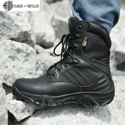 Botas tácticas impermeables hombre – Cuero genuino con cordones