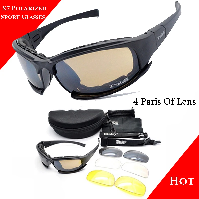 Gafas de sol tácticas polarizadas X7 C5, gafas militares de tiro Airsoft, protección UV400, gafas deportivas para senderismo al aire libre para caza - imagen 3