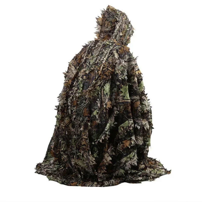 Camuflaje de caza capa de hoja 3D Yowie Ghillie Poncho abierto transpirable tipo camuflaje Poncho para observación de aves cortavientos traje de francotirador equipo - imagen 2