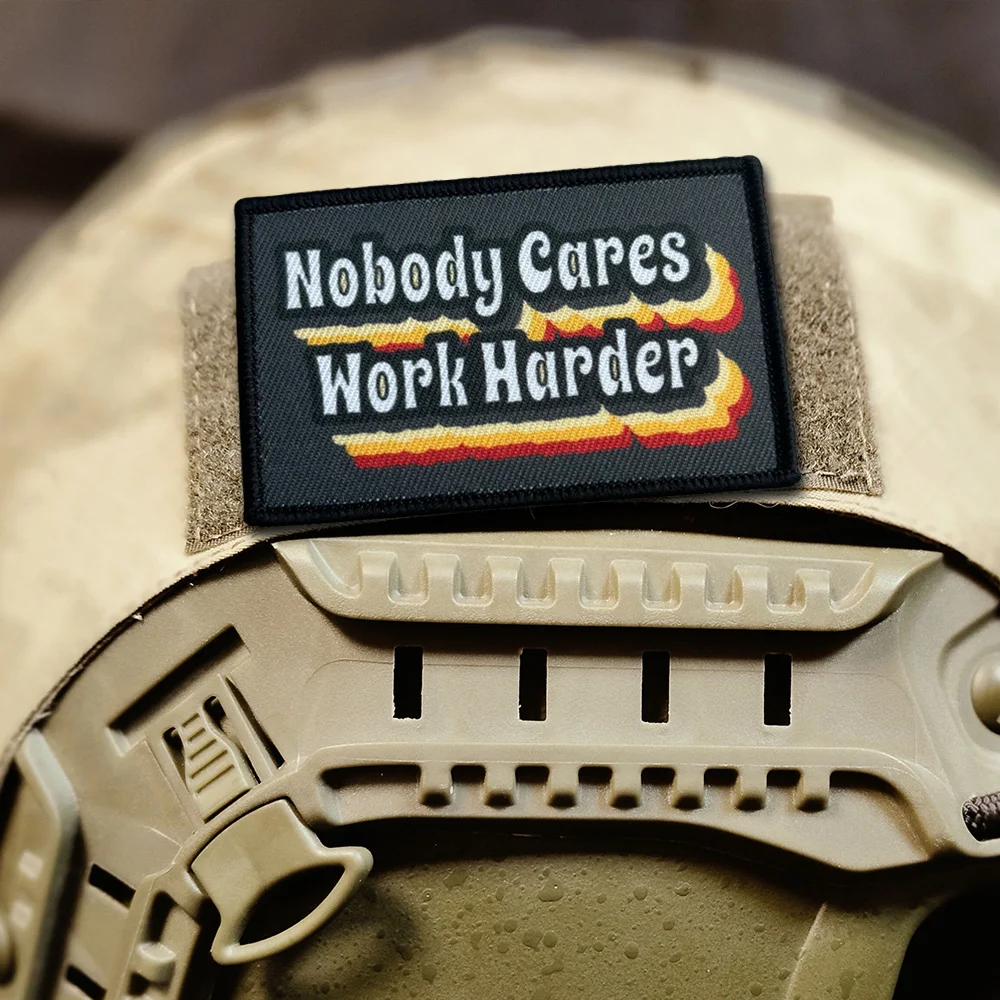 No importa el trabajo más duro parche táctico divertido parches de gancho y bucle insignia de moral militar brazalete del ejército pegatinas para mochila - imagen 4