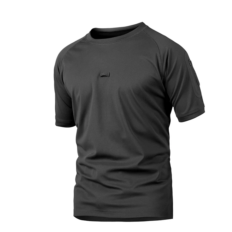 Camisa táctica de manga corta para hombre, camisa de combate para senderismo, camisetas de camuflaje Airsoft, camiseta de escalada, camisas transpirables sólidas - imagen 4