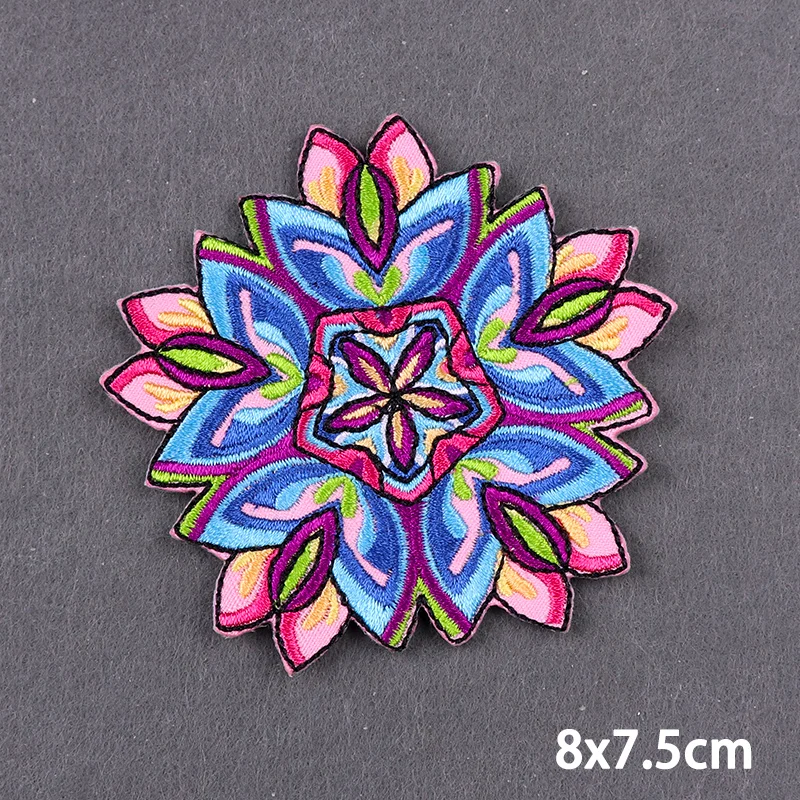 Parches de hierro con Mandala para ropa, apliques bordados DIY, parche Fusible, pegatinas para planchar, parche de letras para insignia de chaqueta - imagen 3
