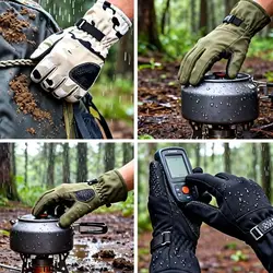 Guantes tácticos de tela gruesa: protección contra el frío de invierno y otoño, guantes duraderos para exteriores (versión con pantalla táctil)