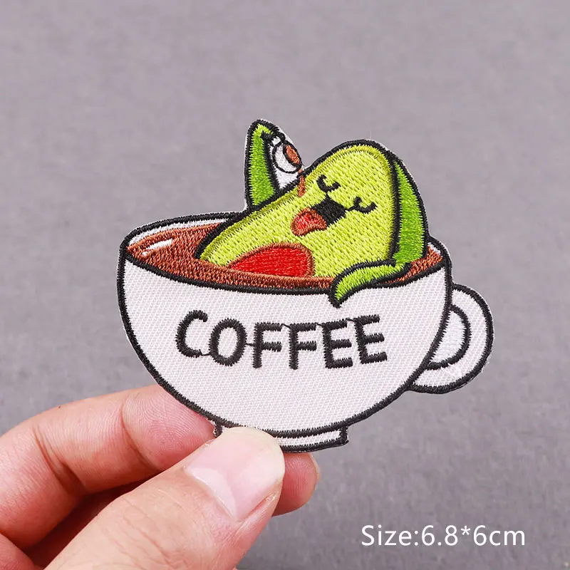 Parche de gato aguacate, parche Fusible/bordado, parches para planchar para ropa, parches termoadhesivos para ropa, chaqueta, Jeans, pegatina - imagen 2