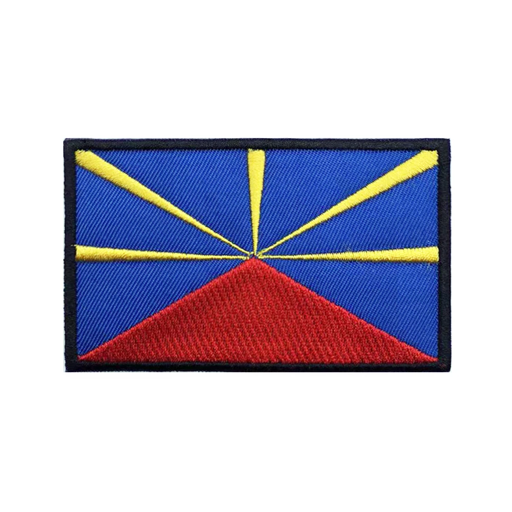Parches de reunión de la bandera de la isla de Niwang, brazalete, parche bordado, gancho y bucle, insignia bordada con hierro, raya militar