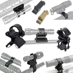 Soporte táctico Universal para linterna, riel y tubo de 20mm, Clip de tubo para linternas de 24-27mm, soporte para linterna 25,4, soporte para barriles de pistola