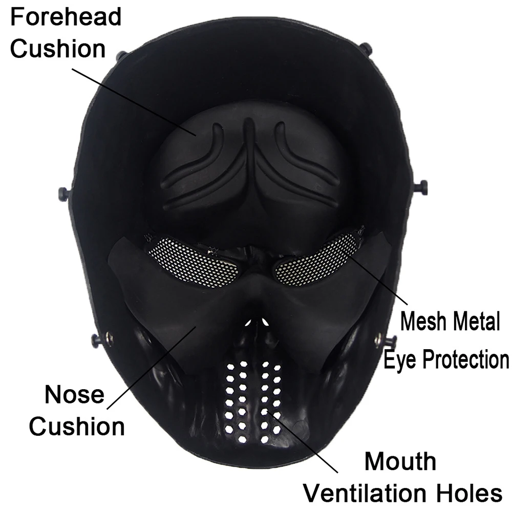 Máscara protectora táctica de cara completa, mascarada de Halloween, juego de guerra, equipo de tiro, caza, máscaras de Paintball Airsoft - imagen 5