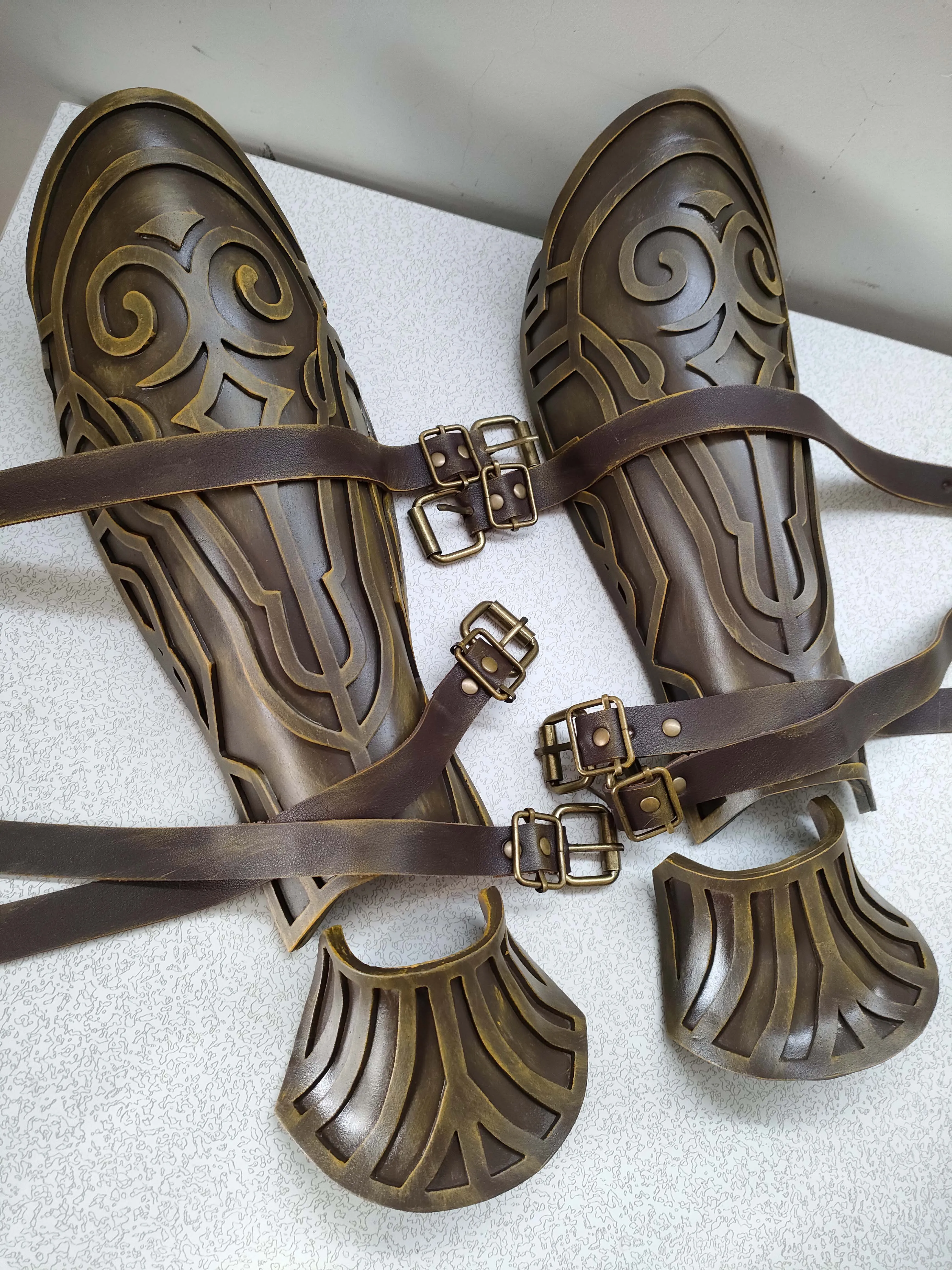 Armadura de brazo COS táctica para exteriores, armadura de pierna, patrón de armadura de montaña personalizado, accesorios Hanfu hechos a mano - imagen 2