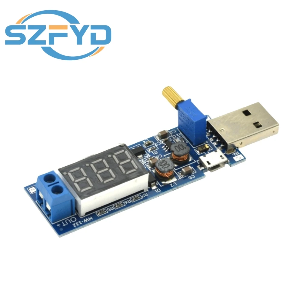 Boost Buck Converter USB Módulo de fuente de alimentación reductor/abajo DC-DC 5V a 3,3V / 12V Salida ajustable DC 1,2V-24V - imagen 3