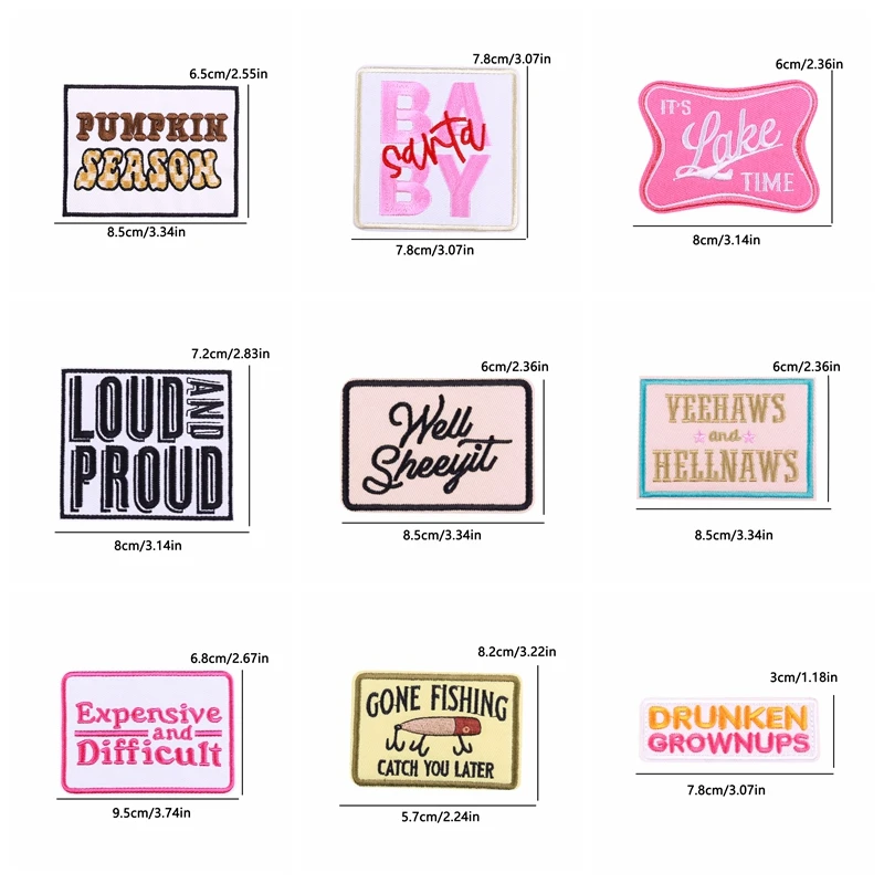 10 Uds. Venta al por mayor parche de dibujos animados parches bordados con letras rosas DIY parches para planchar para ropa chaquetas sombreros insignias bordadas - imagen 5