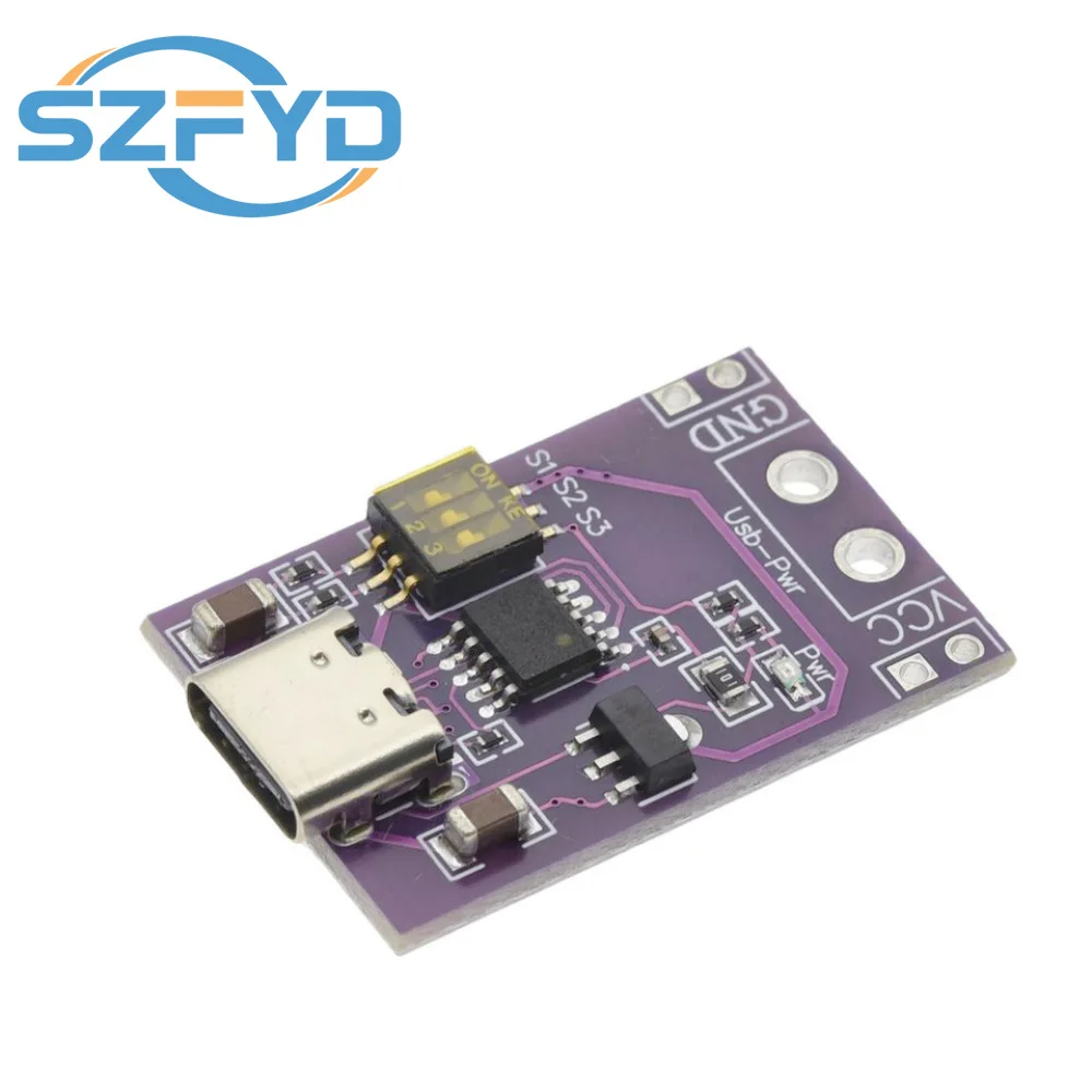 Tipo-C QC AFC PD2.0 PD3.0 a DC Spoof Scam gatillo de carga rápida Detector de pollicación USB-PD módulo de placa de cambio de fuente de alimentación para portátil