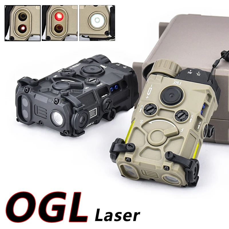 WADSN-linterna láser táctica OGL, rojo, verde, azul, IR, caja de rayos de puntería de nailon, lámpara de caza Airsoft, enchufe de grúa compatible con sistema de riel de 20mm