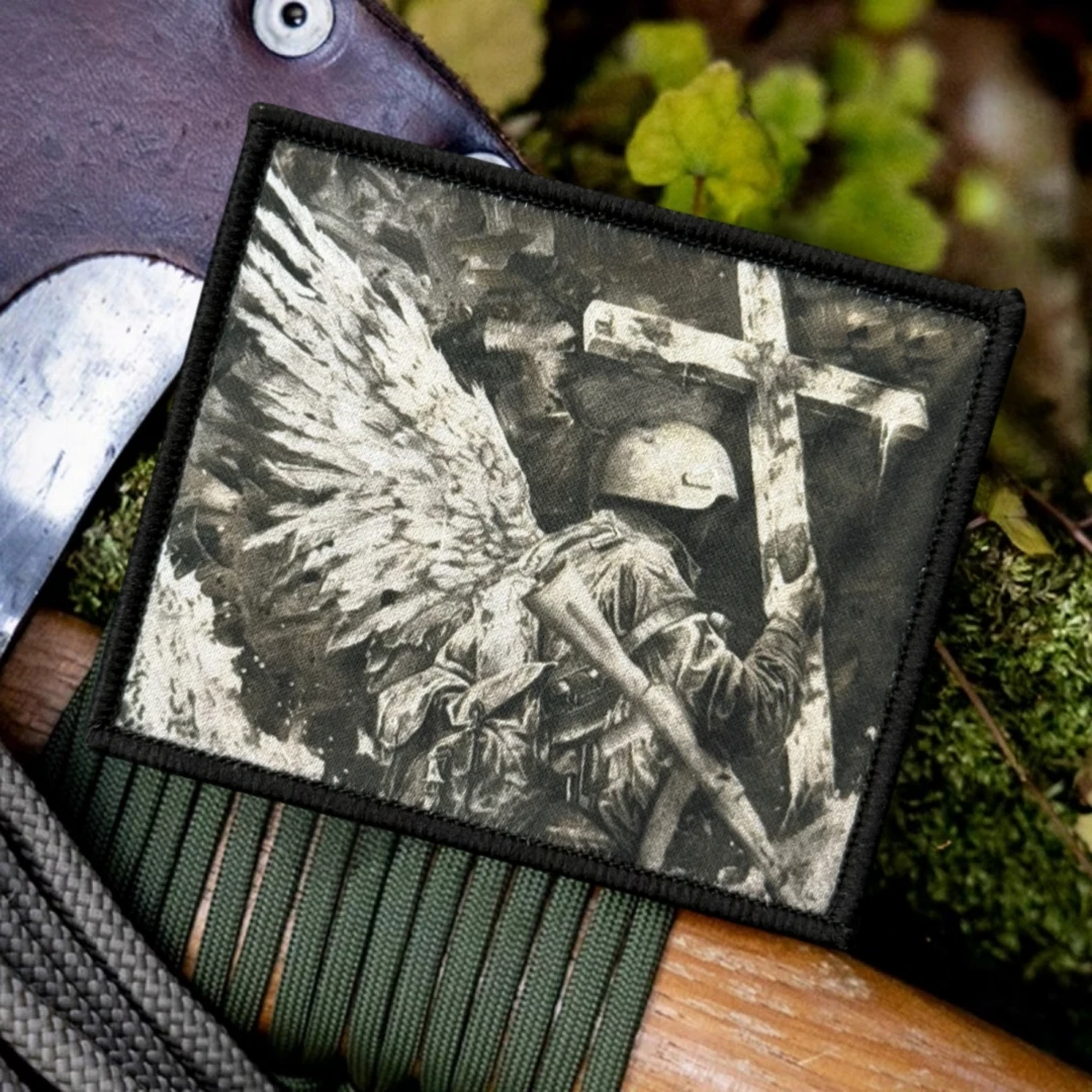 Parche de Ángel de la victoria, insignia de moral táctica, emblema del ejército militar, pegatina para mochila, parches de gancho y bucle impresos para ropa - imagen 5