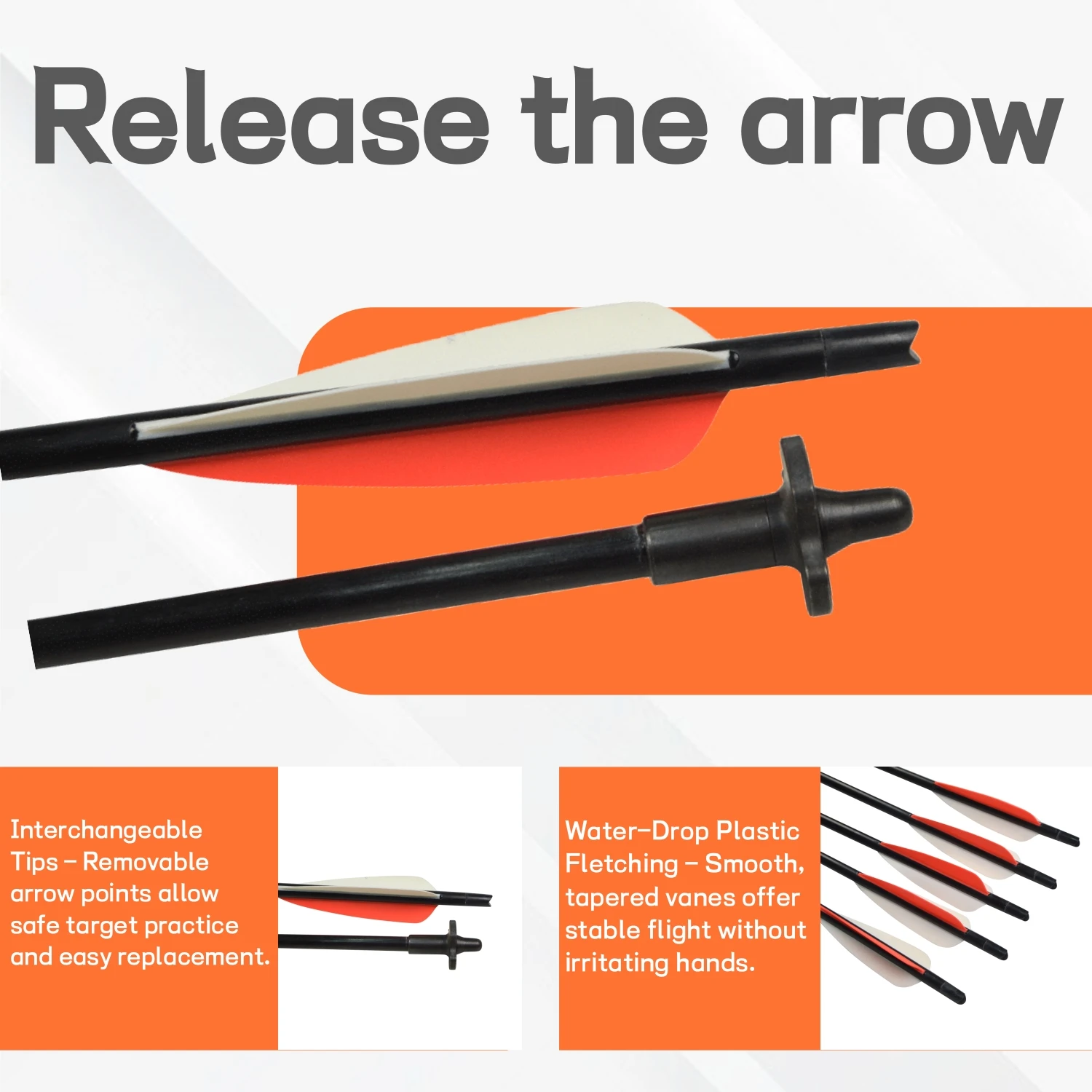 Flechas de caza 3/6 Uds flechas de fibra de vidrio pernos de liberación de 24 pulgadas para arco caza tiro accesorios de pesca - imagen 2