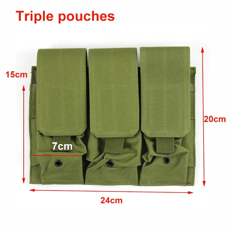 Chaleco táctico Molle con solapa ajustable, apto para Rifles, soporte doble/Triple para revistas, bolsa Molle Mag, bolsa para revistas con linterna - imagen 3